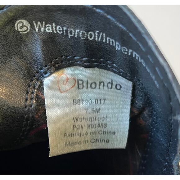 BLONDO Waterproof Leather Ankle Bootie Boots Back Zipper Size 7.5 Pointed Toe - Picture 5 of 15
